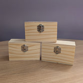Stack of 5 Pine wooden boxes 12cmx7x7cm