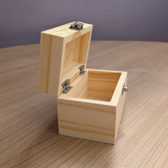 Stack of 5 Pine wooden boxes 12cmx7x7cm