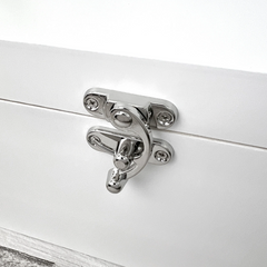 Stack of 3 Sizes White Painted Pine Wooden Boxes 30cm,27cm,22cm with paint defects