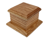 SOLID OAK WOOD 12CM SQUARE ASHES URN / CASKET