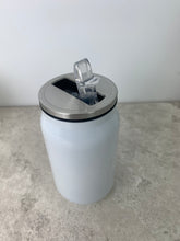White Drinking Can with Straw