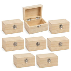 Stack of 8 Pine wooden boxes 12cmx7x7cm