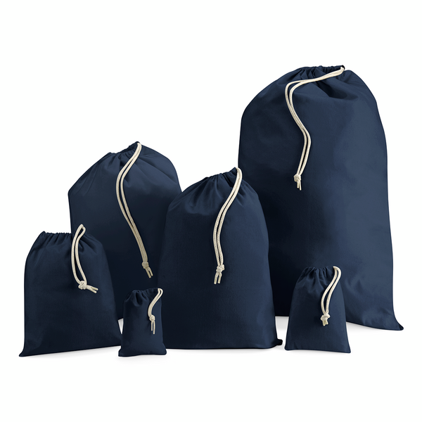 100 Cotton Plain Navy Blue Drawstring Bag Wholesale Blanks