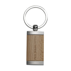 Wooden Inlay Metal Keyring