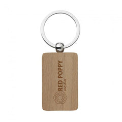 Solid Wood Rectangle Keyring