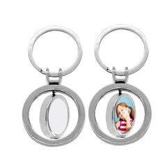 Double spinning round metal keyring - Sublimation