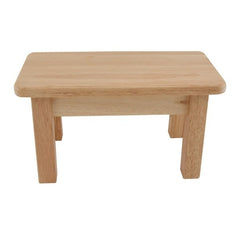Rectangle Wooden Stool - Solid Hevea Wood
