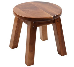 Round Wooden Stool - Solid Acacia Wood