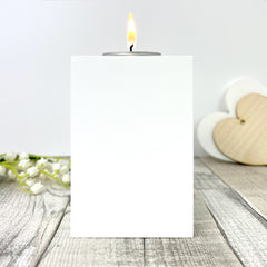 White Wooden Tea Light Holder Slight Seconds