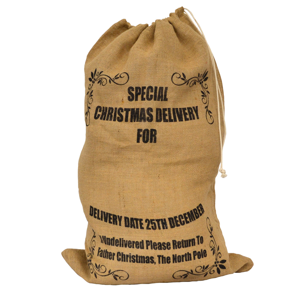 Luxury 72cm X 48cm Blank Hessian Santa Sack - Suitable for Embroidery & HTV