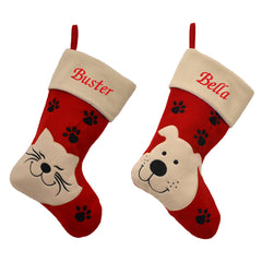 Luxury 40CM Blank Dog & Cat Pet Christmas Stockings - Suitable for Embroidery & HTV