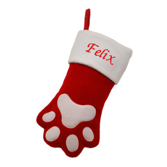 Luxury 40CM Blank Paw Print Christmas Stocking - Suitable for Embroidery & HTV