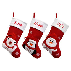 Luxury 40CM Blank 3D Snowman, Penguin & Polar Bear Christmas Stockings - Suitable for Embroidery & HTV