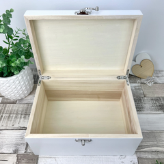 Stack of 3 Sizes White Painted Pine Wooden Boxes 30cm,27cm,22cm with paint defects