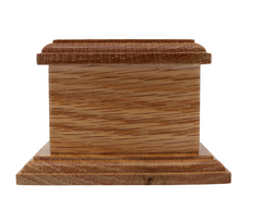 SOLID OAK WOOD 12CM SQUARE ASHES URN / CASKET