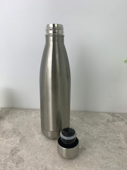 Silver Bowling Pin Water Bottles - 500ML Insulated Double Walled