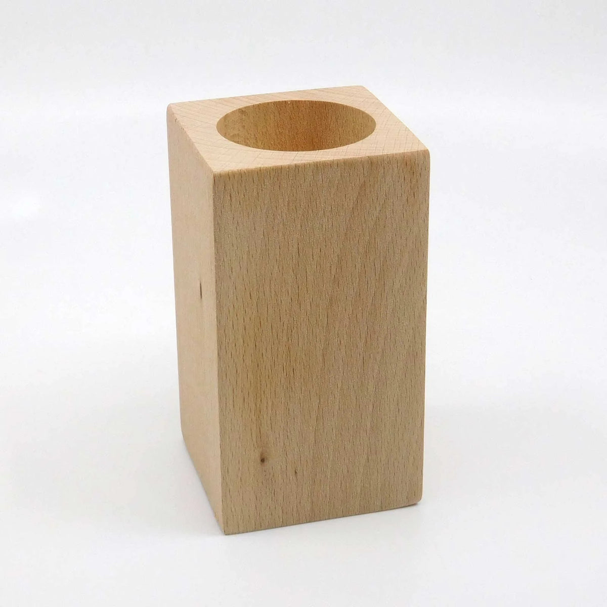 Solid Beech Tealight Holder 10cm