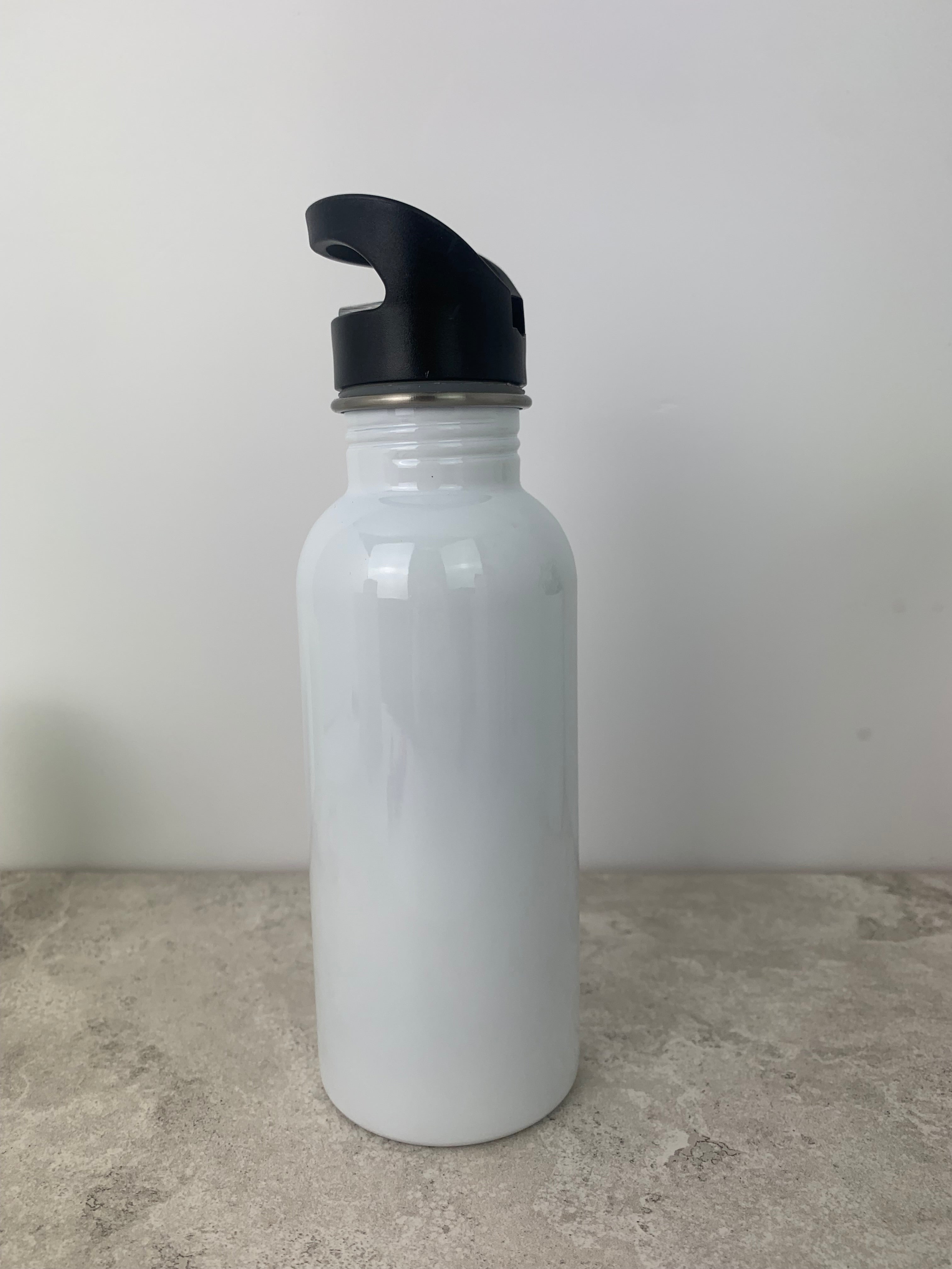 Silver or White Straw Spout Sports Bottle