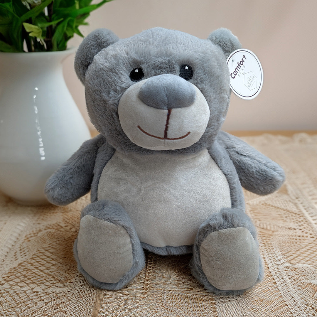 Grey Teddy Bear - Soft & Cuddly Plush -  30cm when sat