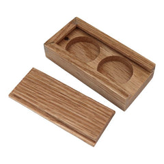 Oak Double Ring Box With Magnetic Lid