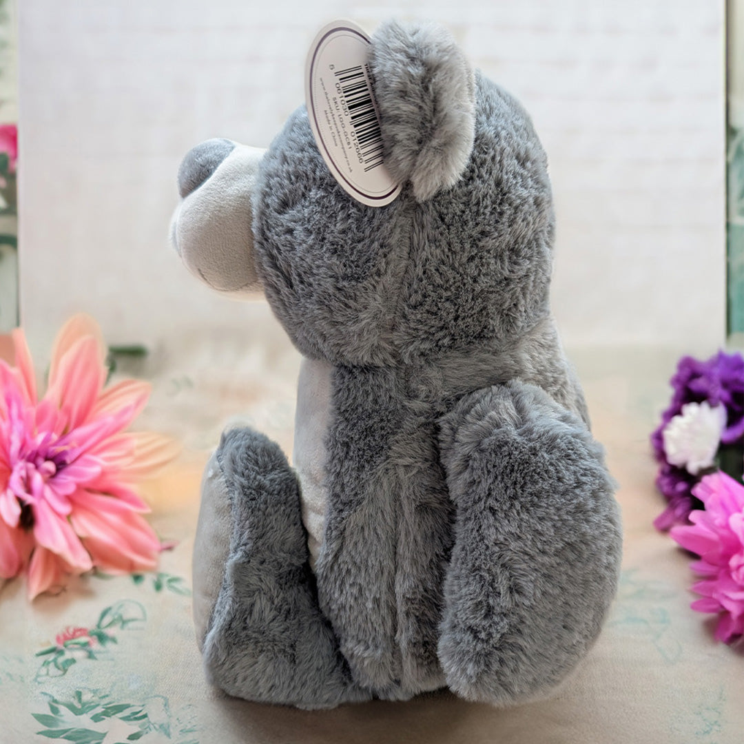 Grey Teddy Bear - Soft & Cuddly Plush -  30cm when sat