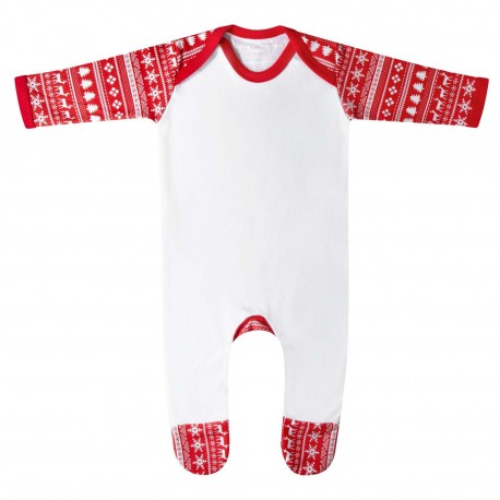 Red Christmas Inspired Design Cotton Pyjama Set - Various Sizes of Babygrows & Pyjamas