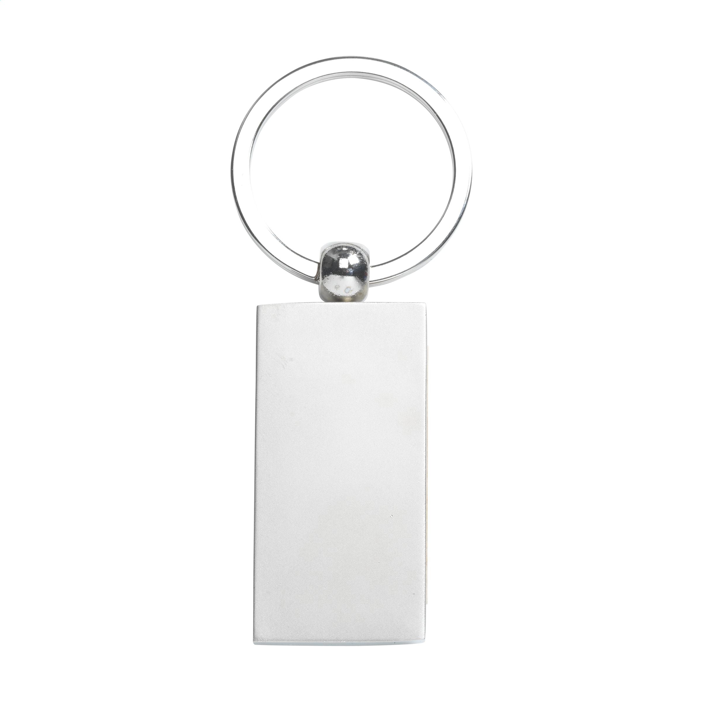 Wooden Inlay Metal Keyring
